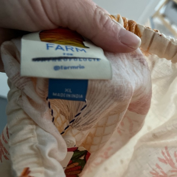 Farm Rio Halter Cutout Dress Anthropologie Scarf Beach Starfish Peach XL NWT - Picture 7 of 8